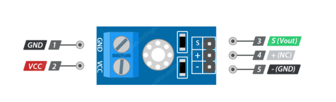 25V Voltage Sensor Pinout Diagram